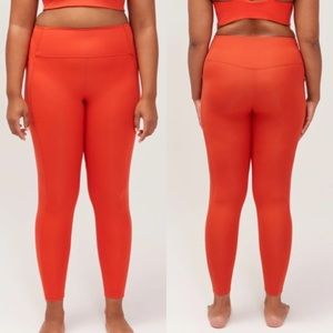 Girlfriend Collective Compressive High Rise Pocket Leggings: Tart (Burnt Orange)